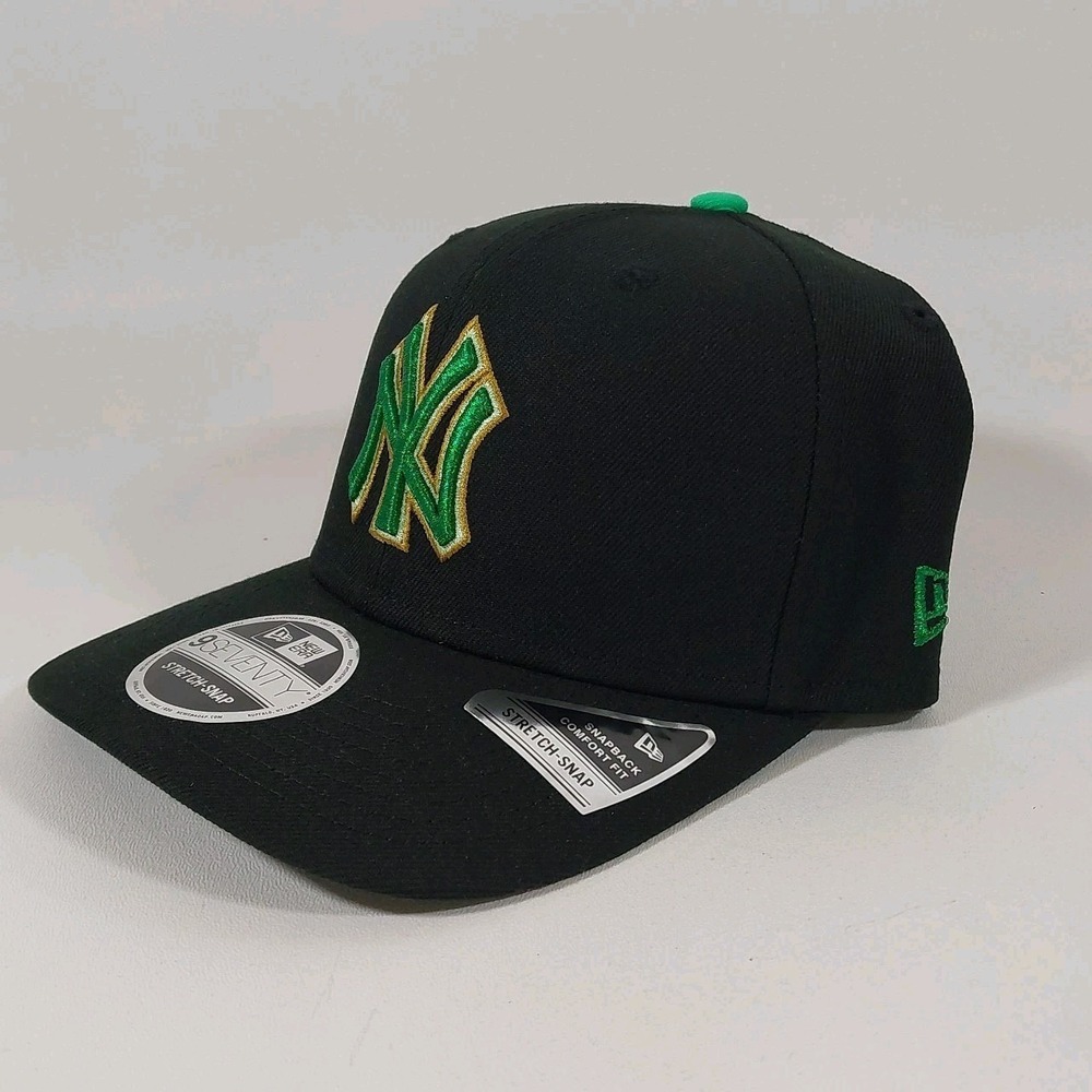 New Era 9SEVENTY New York Yankees Stretch-Snap Baseball Cap Green Logo - Picture 2 of 6